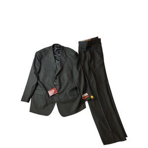 Loriano Mens Classic Grey Two-Piece Suit Set Blazer & Dress Pants Sz 50-60 - New